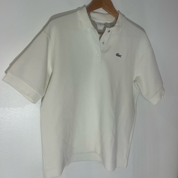 LACOSTE WOMEN'S COTTON PIQUÉ OVERSIZED POLO - Picture 5 of 10